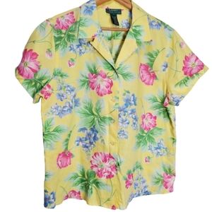 Lauren Ralph Lauren Yellow Floral Blouse
